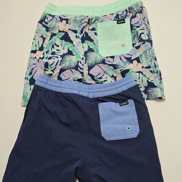 2 NWOT - Chubbies -  5T - Boys Swim Shorts Green / Blue - Picture 6 of 6